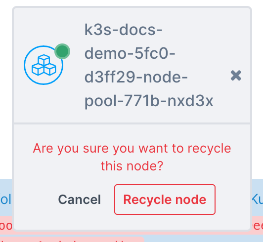 Recycle node confirmation