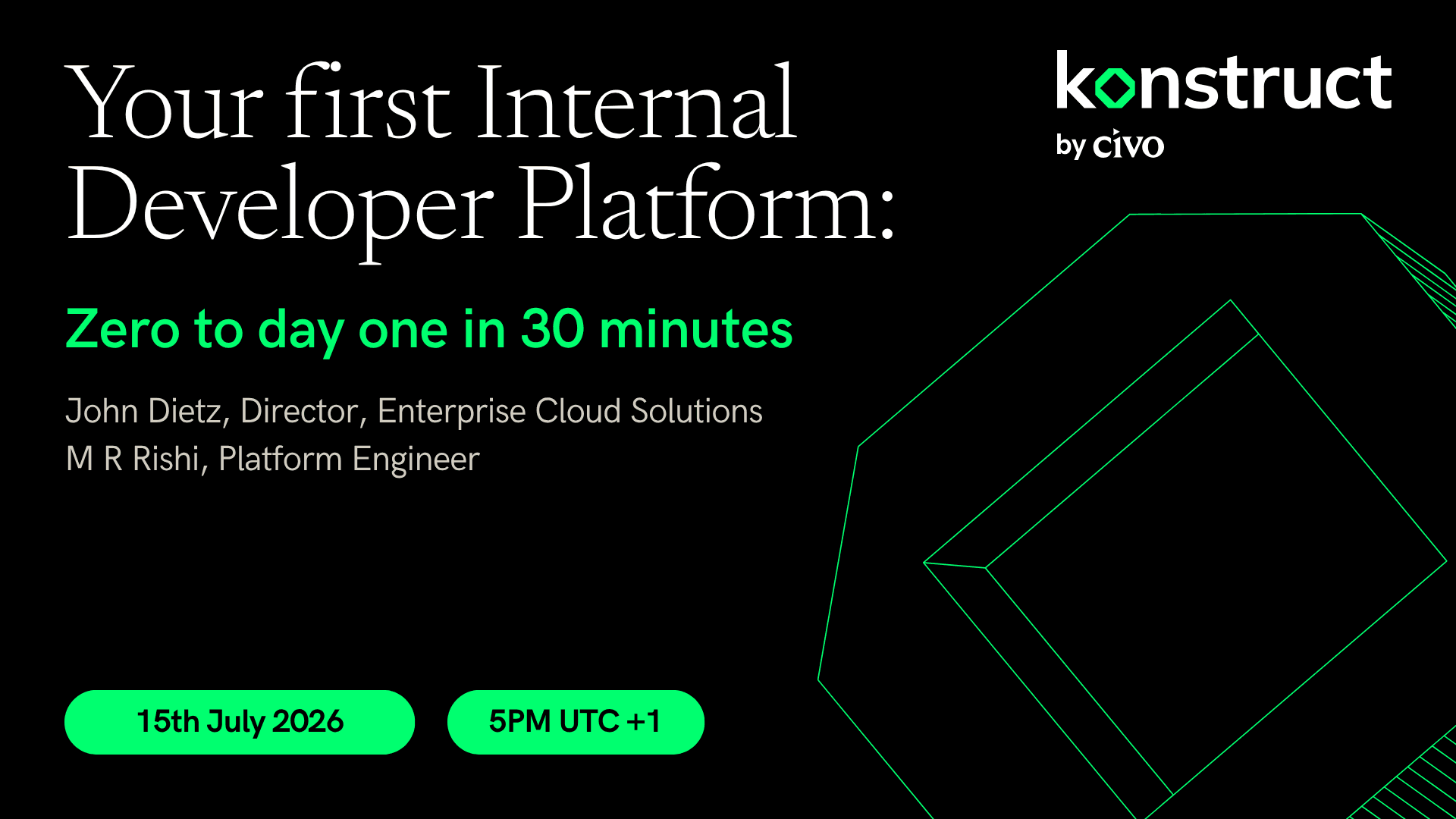 Your first Internal Developer Platform: Zero to day one