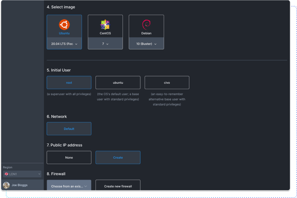 Civo instance OS selection