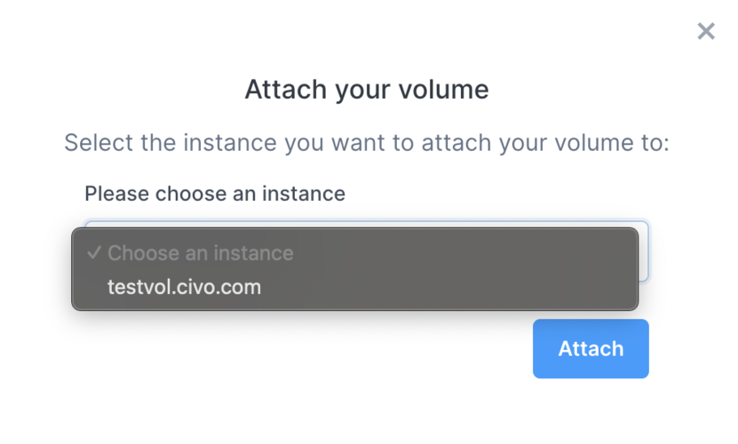 Civo-attach-volume-popup