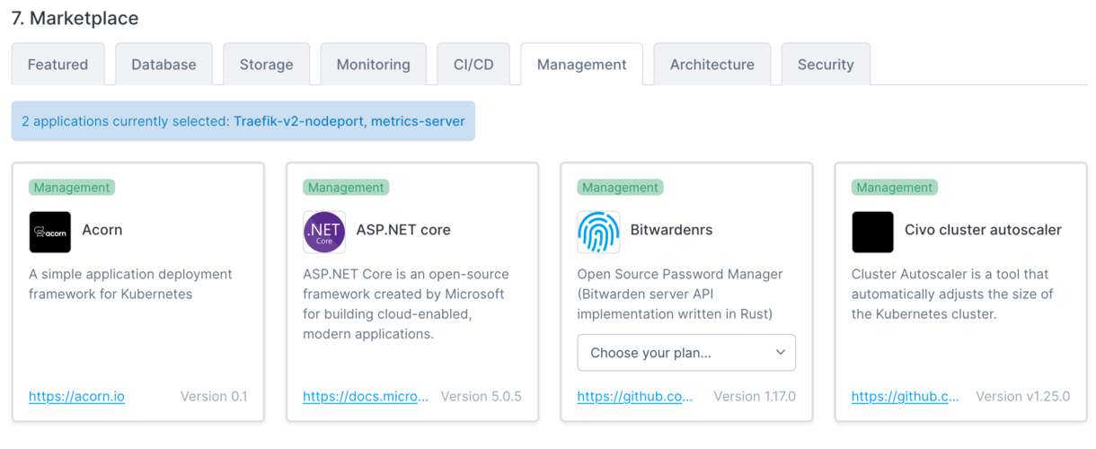 Adding the autoscaler application from the marketplace