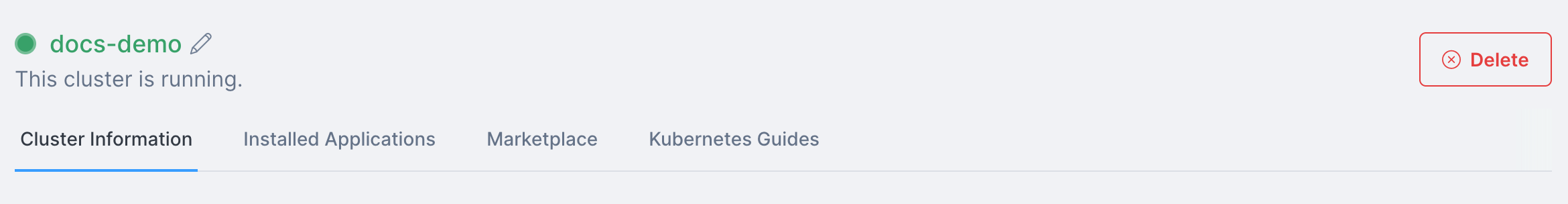 Delete a cluster from the dashboard