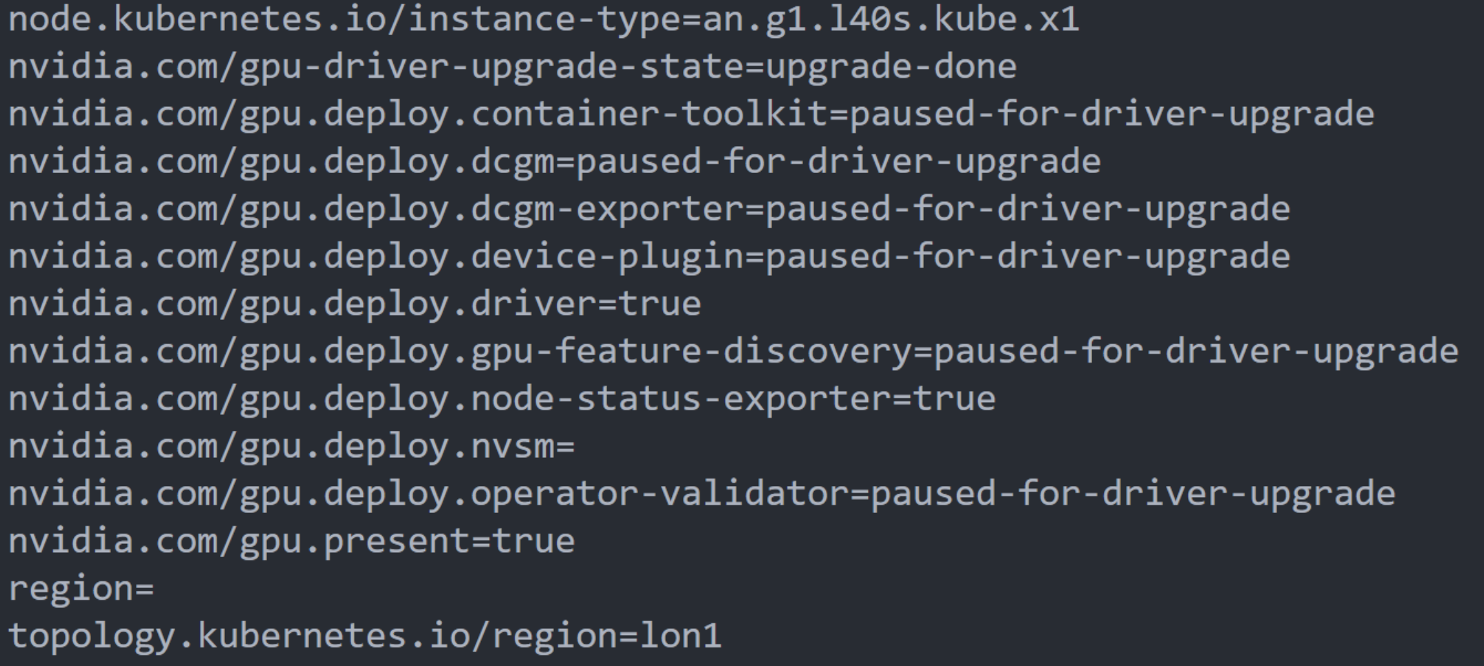 NVIDIA GPU node labels in Kubernetes