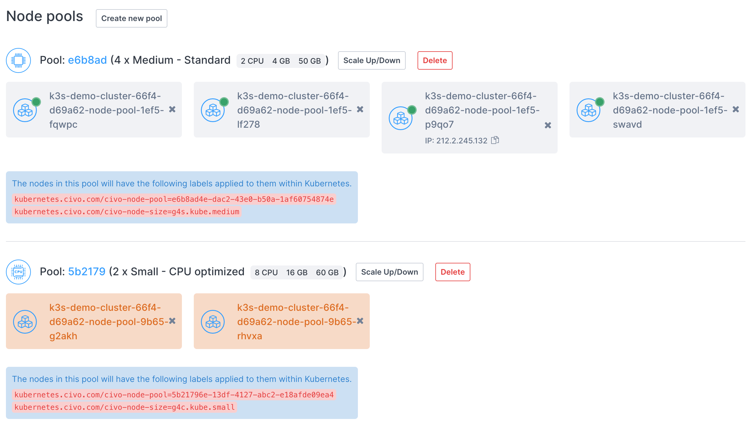 New node pool is being created