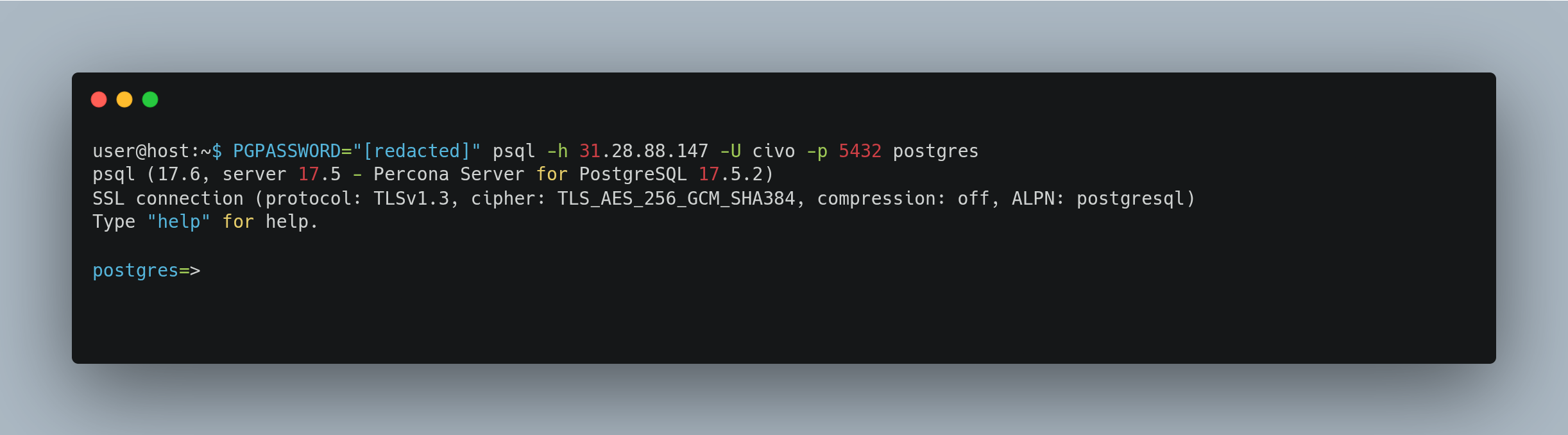 psql enter password