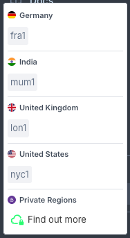 Drop-down menu for selecting Civo regions