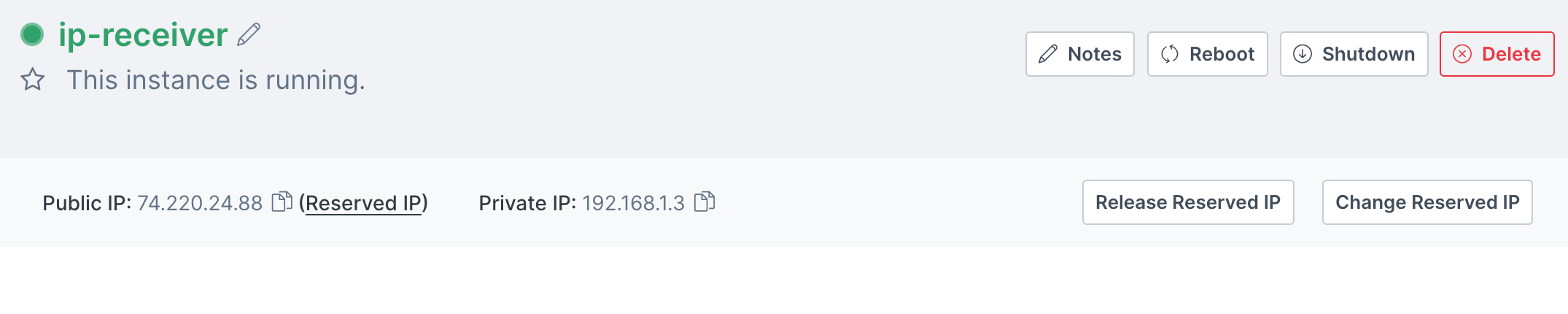 Assigned reserved IP on an instance