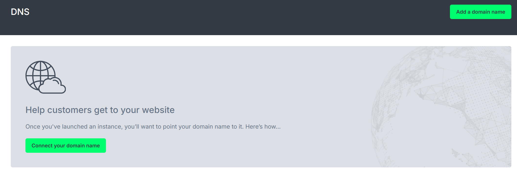 DNS record dashboard