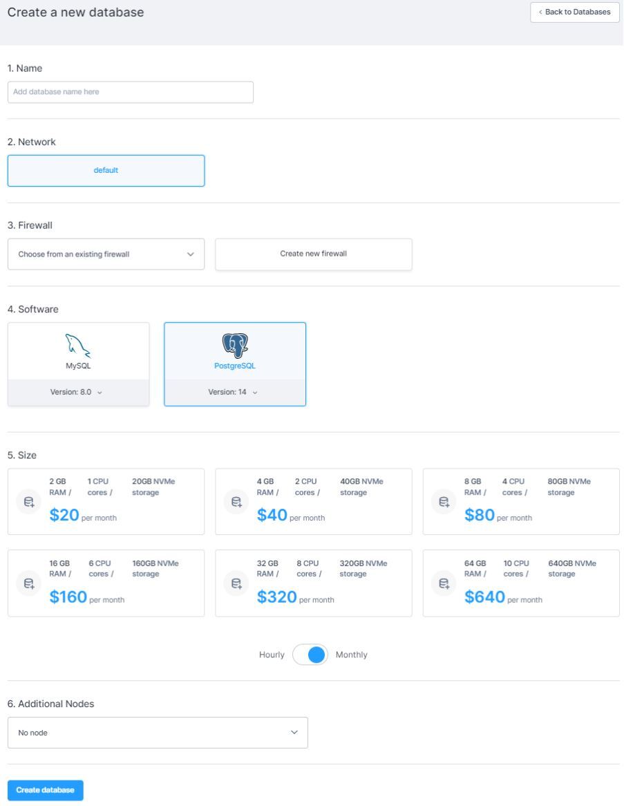 Create a new database