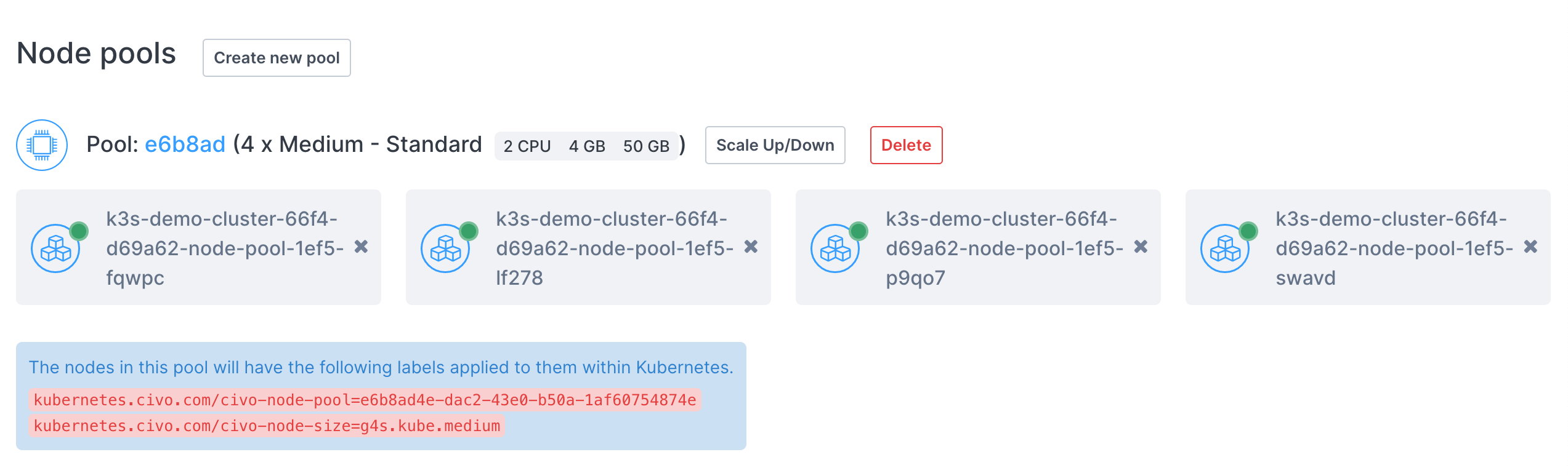 Node pools