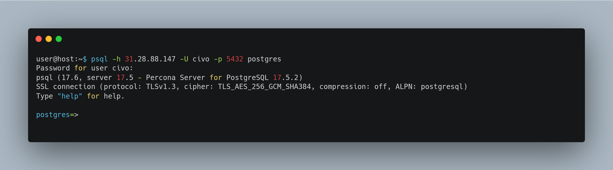 psql connection command