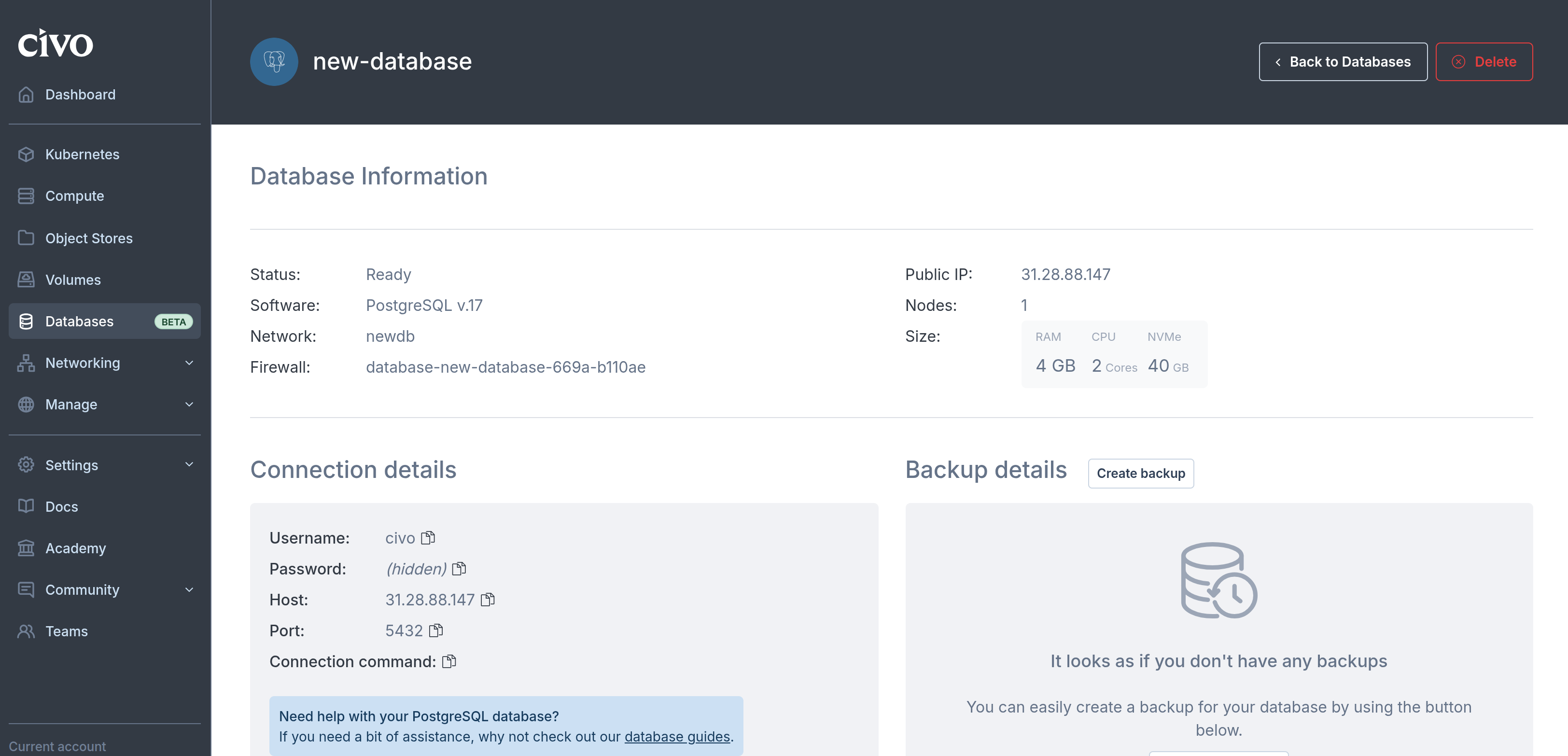 psql connection details