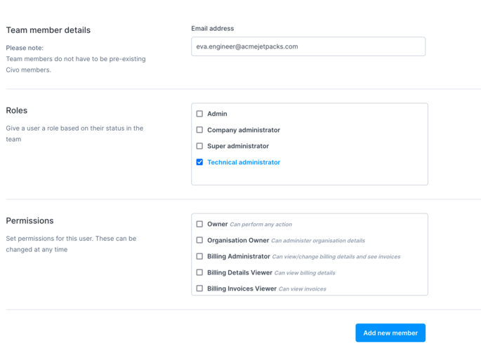 Adding a new team member